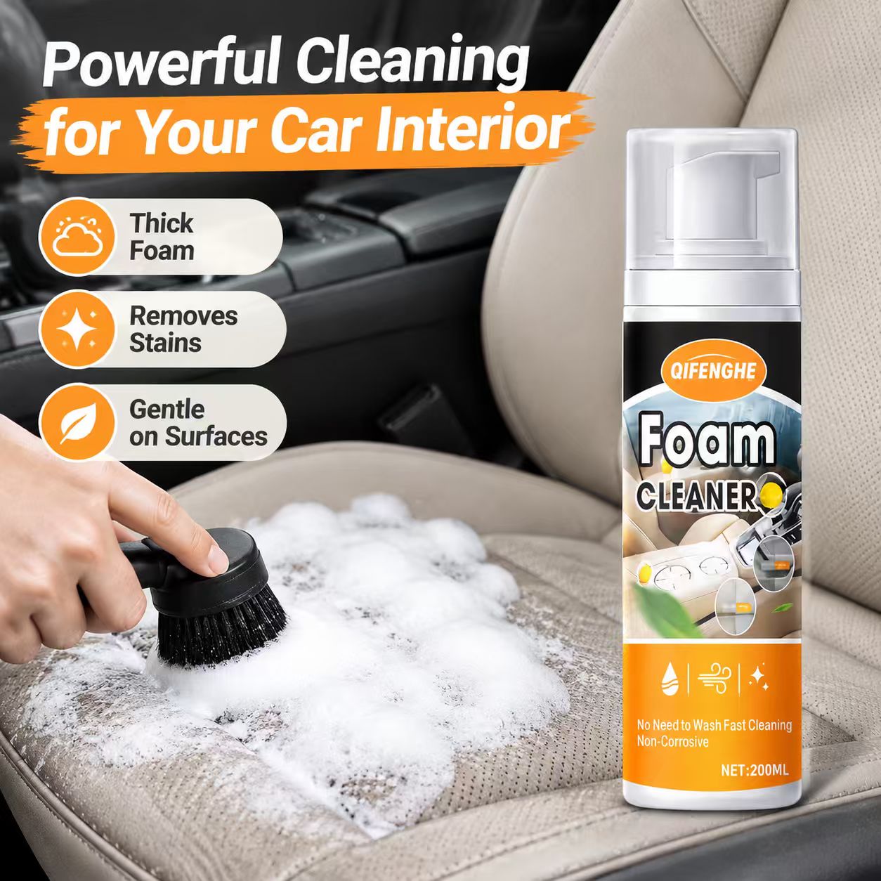 Car Interior Foam Cleaner 200m - огляд і ціна Leather Cleaner Interior