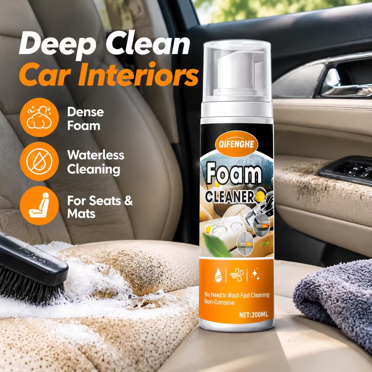 Car Interior Foam Cleaner 200m - огляд і ціна Leather Cleaner Interior
